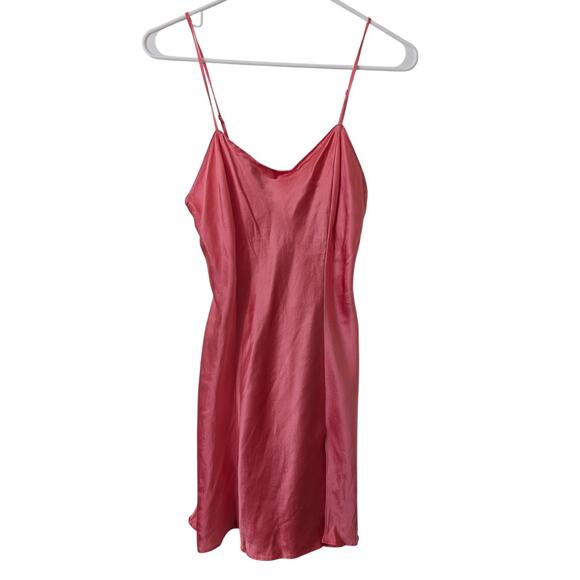 VTG Victorias Secret Slip Dress Small Pink Babydoll Mini 90s Y2K Femme 100% Silk - Picture 1 of 8